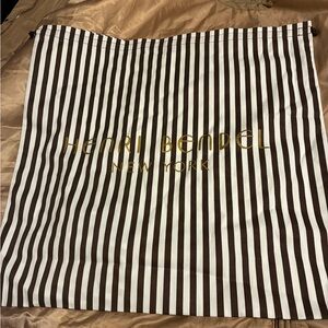 Henri Bendel Brown and White Striped Dust Bag XL & M